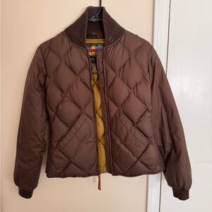 Brown Quilted Women's Down Jacket